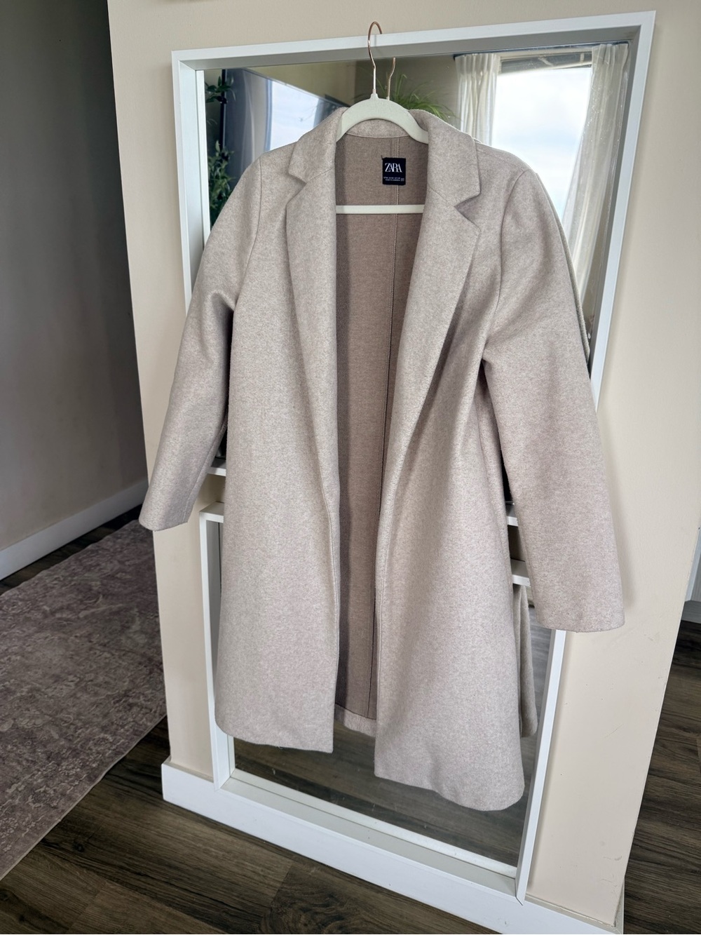 Zara Beige Wool-Blend Coat